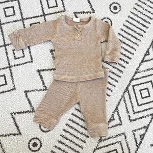 H&M Waffle Knit Henley Set Sz 3 Months